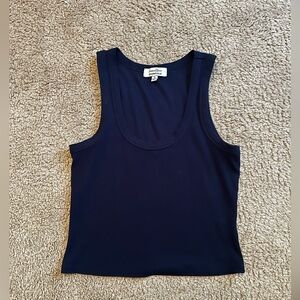 Faded Rose Essential Navy Blue Crop Top